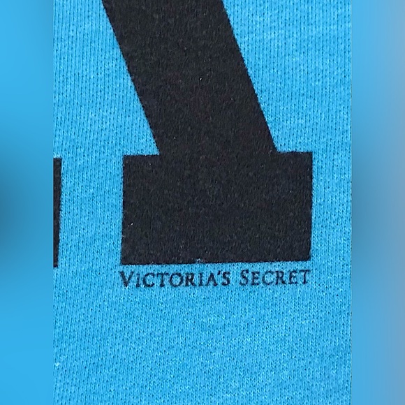 🔥EUC PINK BY VS SUPER CUTE TURQUOISE&BLACK FITTED SWEATSHIRT!! - Picture 5 of 6